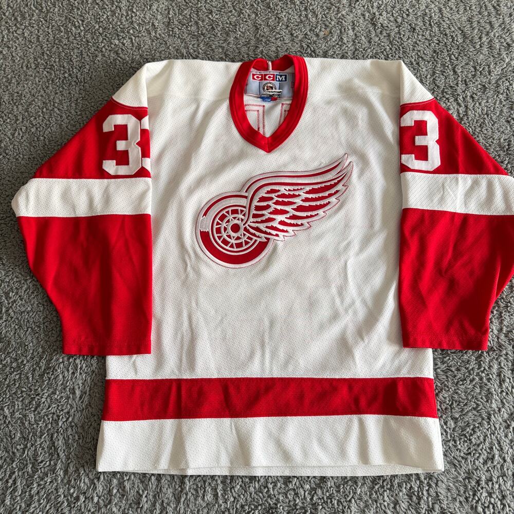 CCM Kris Draper 2nd Gen NHL Detroit Red Wings Hockey Jersey Youth XL Mens S 90s